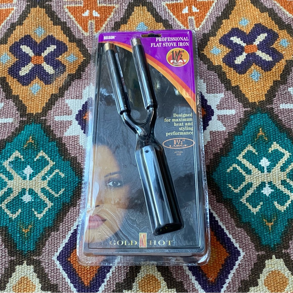 Gold 'N Hot Stove Iron 1 1/2 Professional Hair Styling Curls Belson Steel Barrel